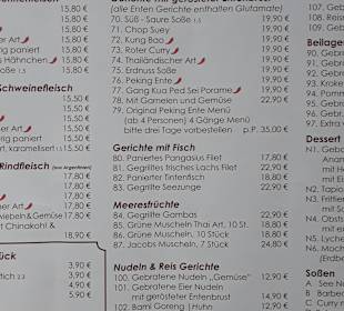 Speisekarte See Nami