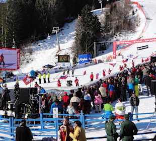 Fahnenfahrer und Alphornbläser