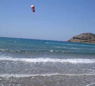 Kite-Surfer am Strand von Prasonisi