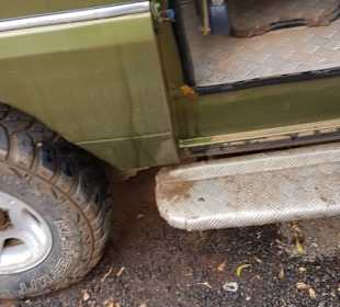 Unser Jeep, nicht mehr ganz neu, aber "rough"