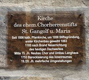 Infotafel an der Kirche St. Gangolf