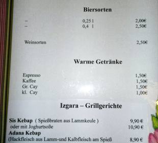 Speisekarte
