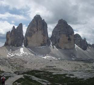 Die drei Zinnen von der Dreizinnenhütte aus