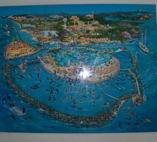 Gemalte Übersichtskarte des Sea-Aquariums