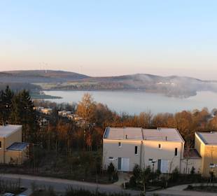 Blick vom Ferienhaus auf Bostalsee