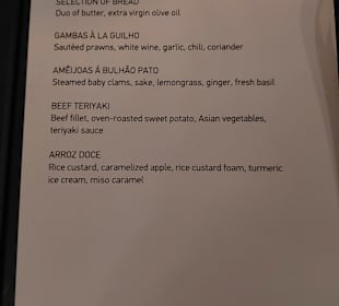 ARCA NEW YEAR'S EVE BAR MENU
