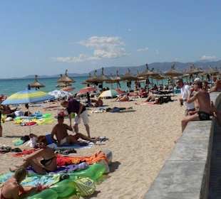 Auf der Mauer wird schon kräftig gebechert