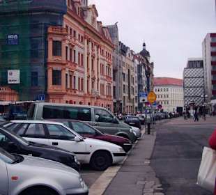 Beautiful buildings in the street Brühl