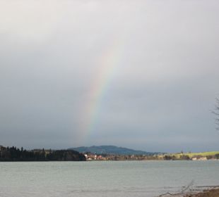 Regenbogen am Forggensee Ende Dezember