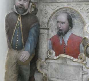 Detailansicht vom Alabaster-Epitaph in St. Moriz