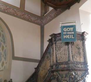 Kanzel mit Holzreliefs, Kirche Oberlauringen