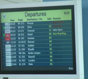 Monetane Abflüge - Gates 