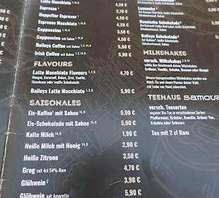 Speisekarte Stand 09/2023