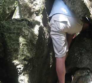 Engstelle beim Anstieg zur Plattform