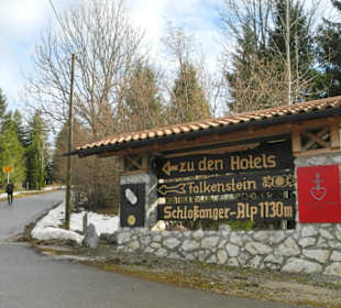 Von hier geht es los, unterer Parkplatz