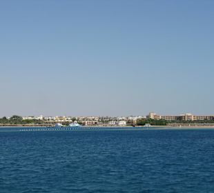 Blick auf Hotels und andere Gebäude