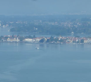 Blick auf Lindau bei der Fahrt mit der Pfänderbahn