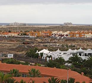 Blick von der Großen Wasserrutsche auf Corralejo