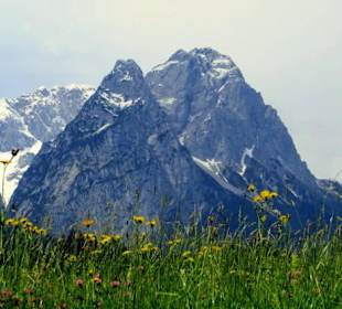 Zugspitze (rechts) und Waxenstein  (links) n