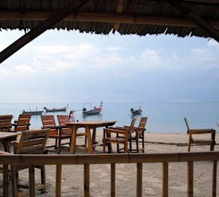 Blick von den überdachten Plätzen