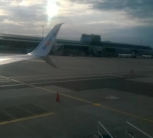 Zdjęcie z samolotu - płyta lotniska 