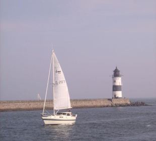 Leuchtturm an der Schleimünde vom Schiff aus