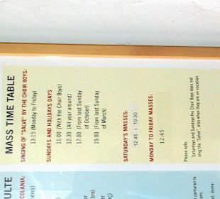 Hl. Messe Plan der Basilika mit Chorzeiten