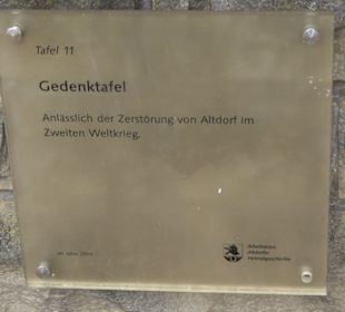 Gedenktafel für die Zerstörung