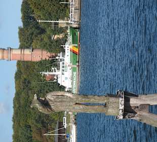 Blick auf den Leuchtturm in Travemünde