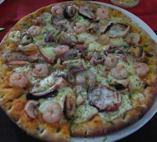 Pizza mit Meeresfrüchten