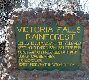 Parkeingang Zimbabwe Seite