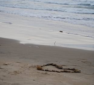 Juttas Herz am Strand