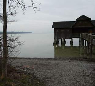 View at a boat house at Tegernsee