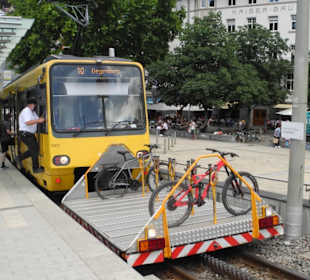 Räder werden bergauf mit genommen