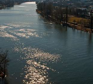 Blick auf die Moldau von der Hochburg Vysehrad