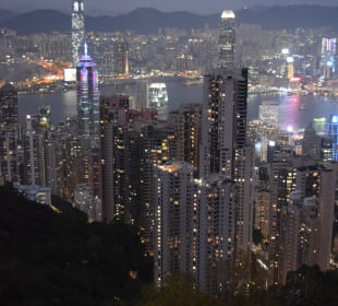 Ausblick Victoria Peak bei Nacht
