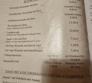 Speisekarte Stand: 02/2024