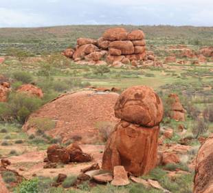 Blick über die verstreuten Kugeln