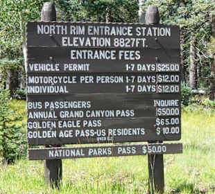 Kurz vor eingang North Rim