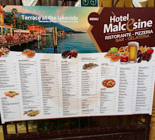 Die Speisekarte des Restaurants