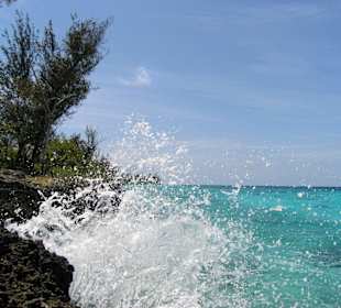 Hoch spritzt das Wasser