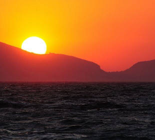 Sonnenuntergang am Strand von Marmari