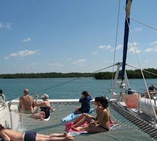 Beliebter Liegplatz währen der Katamaran-Fahrt