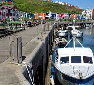 Hummerbuden am Hafen von Helgoland