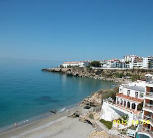 Blick auf den Strand vom Hotel