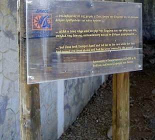 Schild am Weg zur Höhle