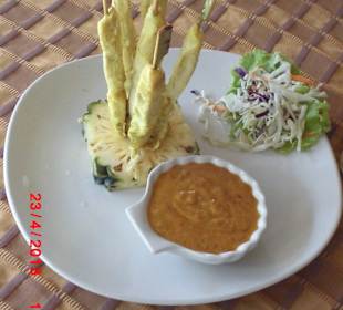 Bei Mister Jo "Hähnchenspieße"lecker 