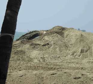 Arbeiten am neuen Abschnitt, Sand wird gefördert