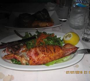 Kalamari Gigas gefüllt mit Feta