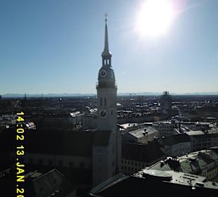 Blick von das Münchener Rathaus